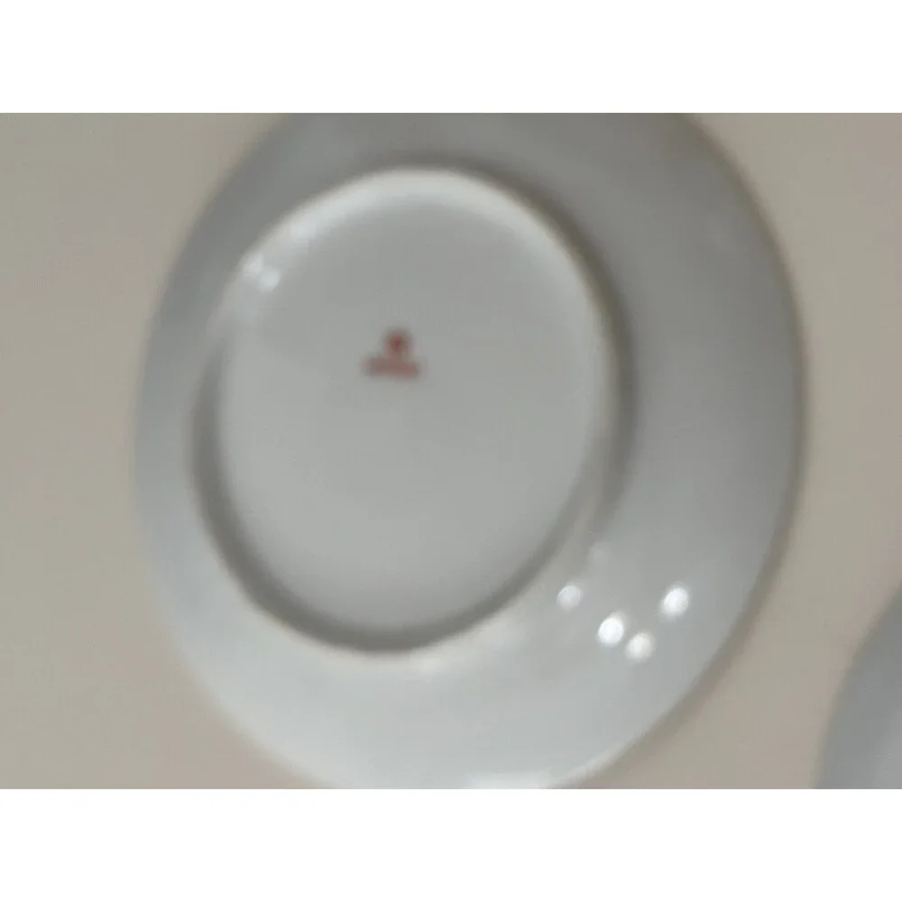 RS Prussia (4) Dessert Plates Pink/Green Floral Gold Trimmed 7.5